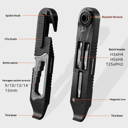 ROCKBROS 430002001 Multifunctional Tire Lever Bicycle Repair Tool Ratchet Wrench for Mountain Road Bike