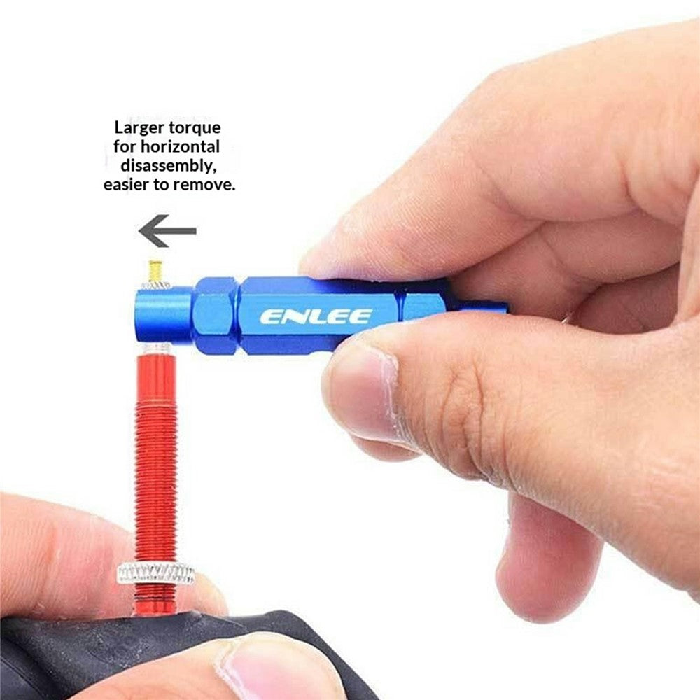 ENLEE E510 Bicycle Tire Valve Core Wrench Tool for FV / AV Valves Aluminum Alloy Portable Maintenance Tool