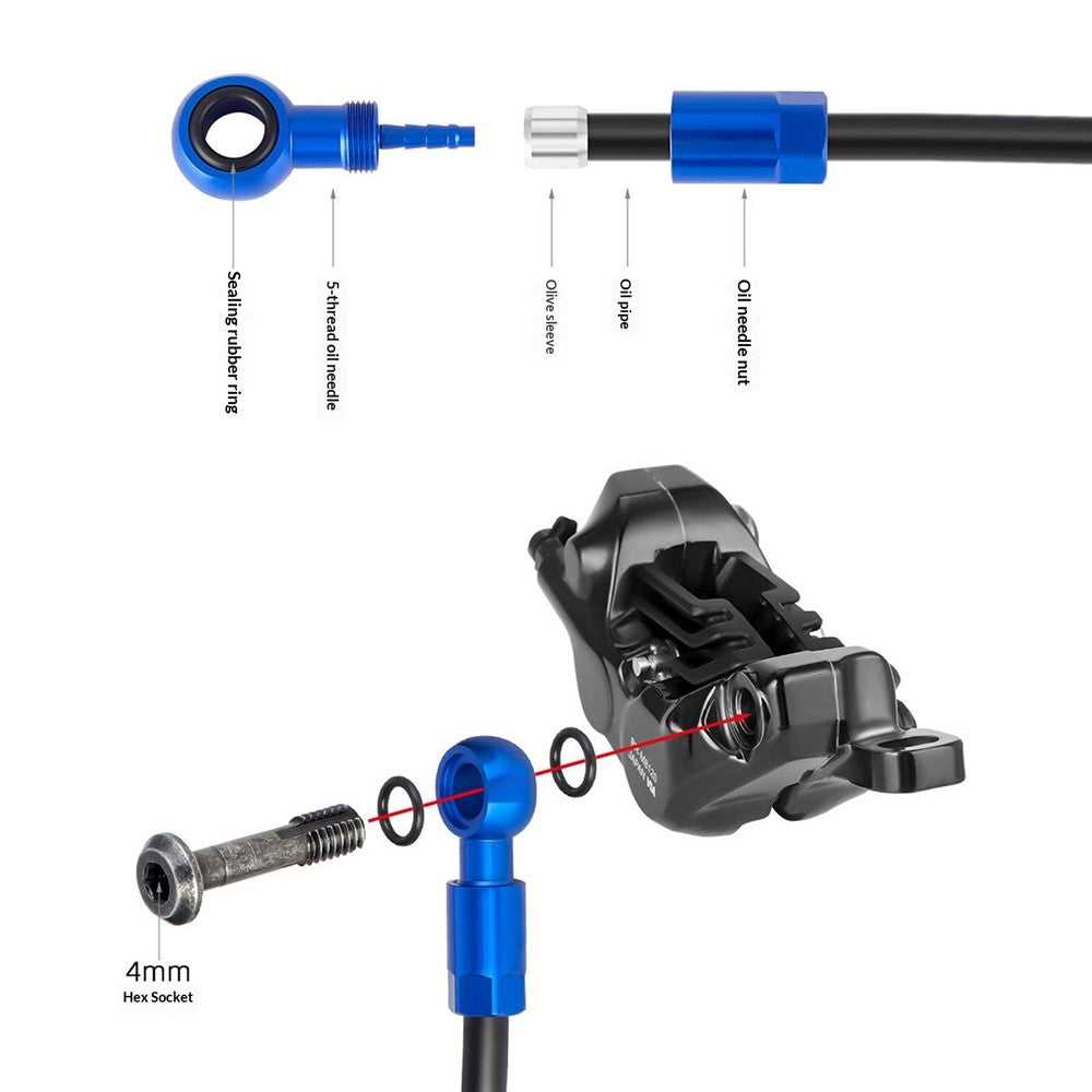 ENLEE E511 Bike Hydraulic Disc Brake Hose Connector Kit Olive Barb Set Bicycle Modification Accessory for SLX XT XTR