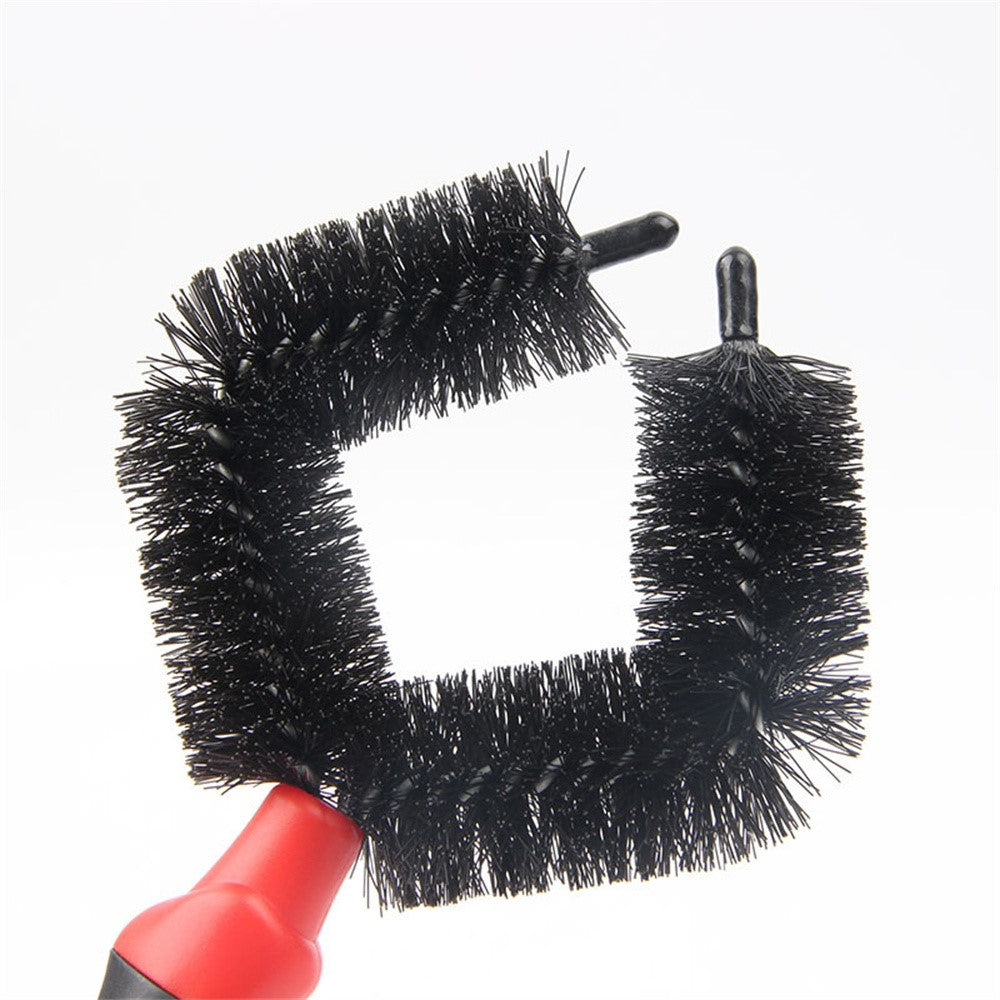 Bicycle Wheel Cleaner Brush Diamond Shape Dual Head Tire Chain Cassette Cleaning Tool 5cm Brush Head