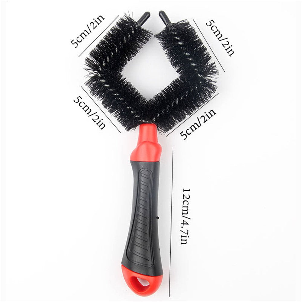 Bicycle Wheel Cleaner Brush Diamond Shape Dual Head Tire Chain Cassette Cleaning Tool 5cm Brush Head