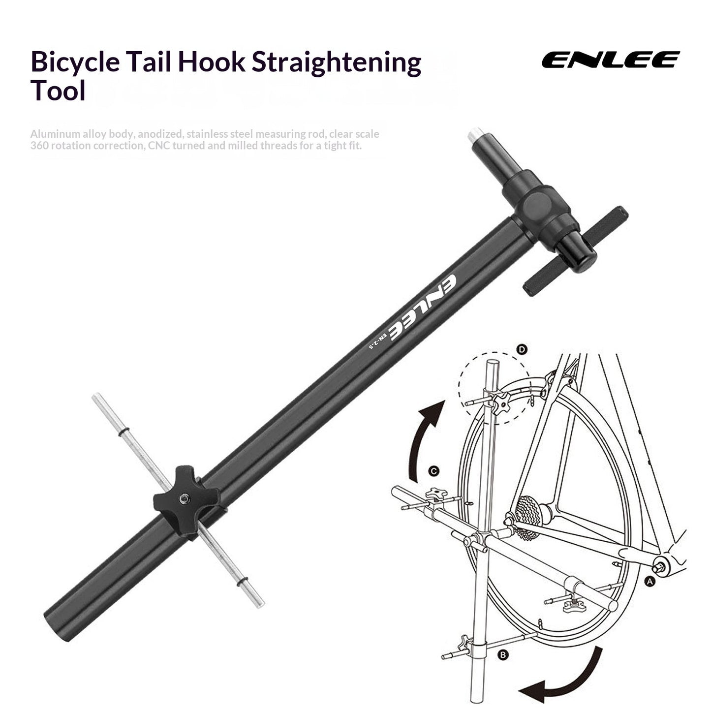 ENLEE Derailleur Hanger Alignment Tool Mountain Bike Rear Dropout Hanger Correction Repair Adjustment Tool