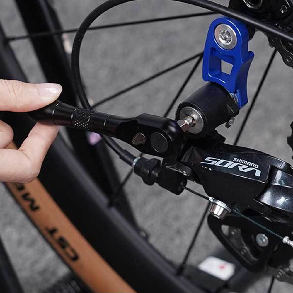 ENLEE Multifunctional Bike Repair Ratchet Wrench Set Portable Tire Maintenance Tool with Flip-top Storage Box