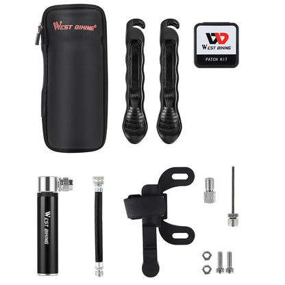WEST BIKING Bicycle Repair Tool Kit Portable MTB Road Bike Tire Air Pump Tyre Lever Repairing Patch with Storage Bag