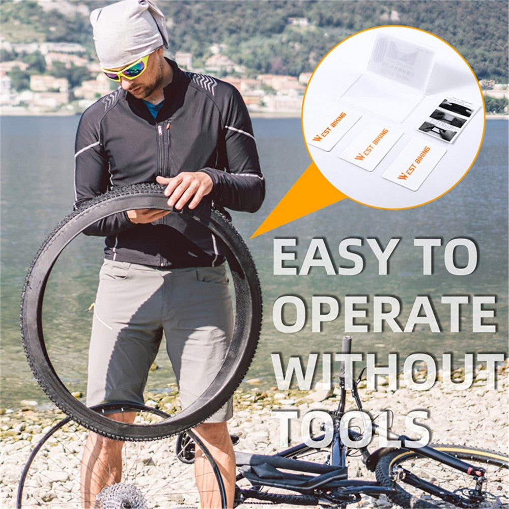 WEST BIKING YP0719322 3Pcs Glueless Tire Patch Kit Bike Patch Repair Tool