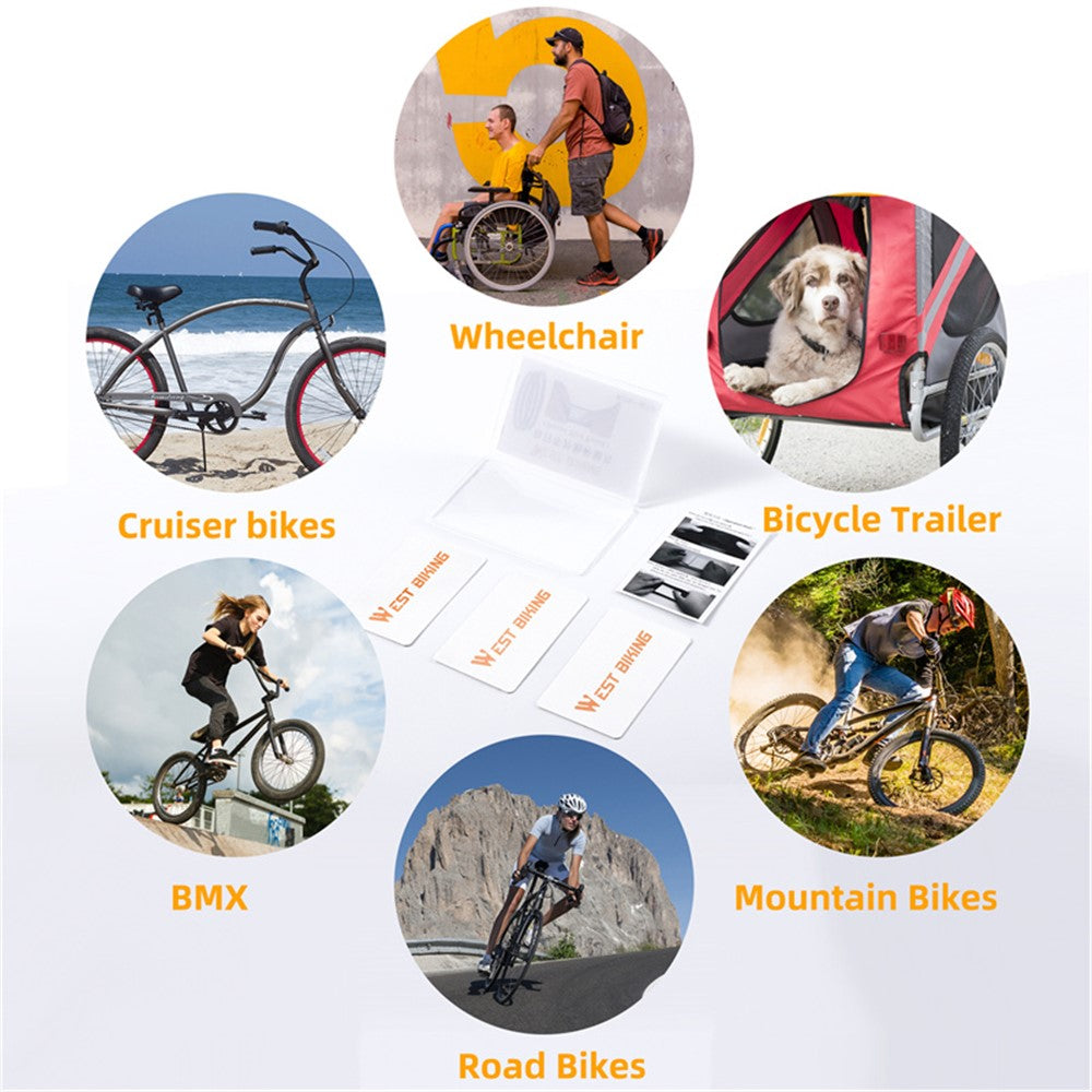 WEST BIKING YP0719322 3Pcs Glueless Tire Patch Kit Bike Patch Repair Tool