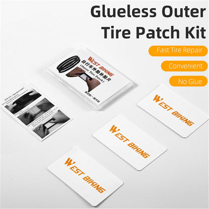 WEST BIKING YP0719322 3Pcs Glueless Tire Patch Kit Bike Patch Repair Tool