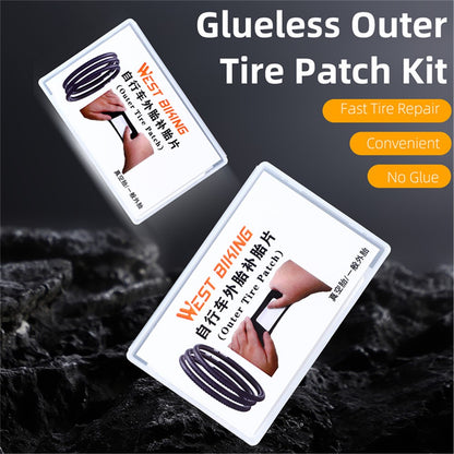 WEST BIKING YP0719322 3Pcs Glueless Tire Patch Kit Bike Patch Repair Tool
