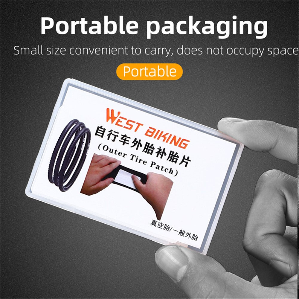 WEST BIKING YP0719322 3Pcs Glueless Tire Patch Kit Bike Patch Repair Tool