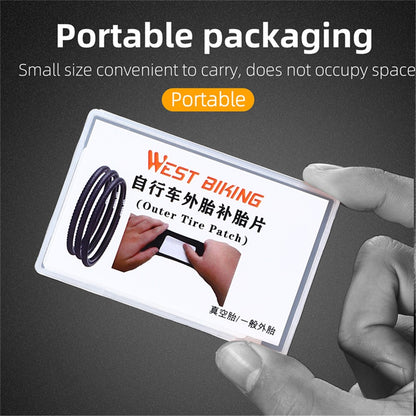 WEST BIKING YP0719322 3Pcs Glueless Tire Patch Kit Bike Patch Repair Tool