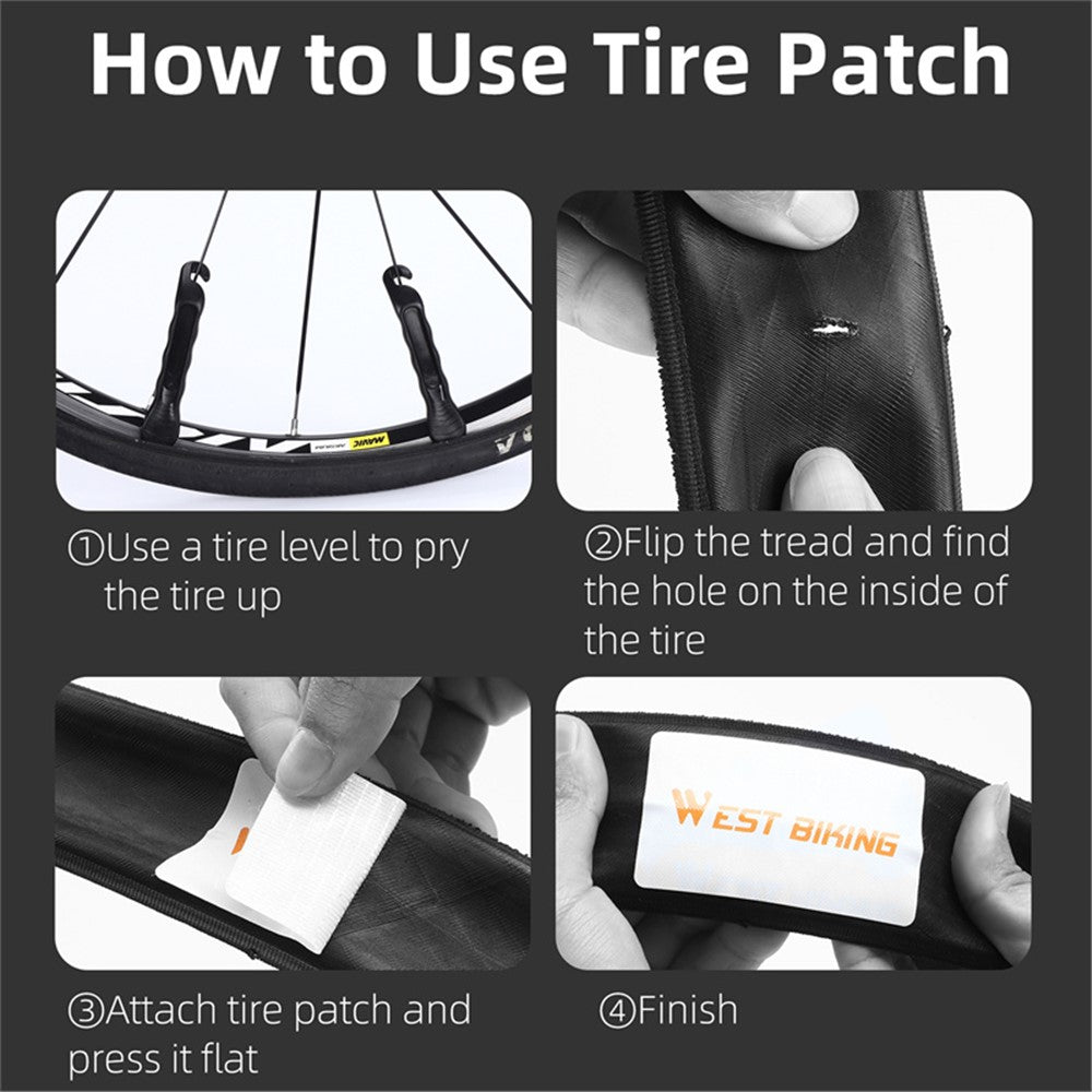 WEST BIKING YP0719322 3Pcs Glueless Tire Patch Kit Bike Patch Repair Tool