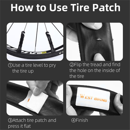 WEST BIKING YP0719322 3Pcs Glueless Tire Patch Kit Bike Patch Repair Tool