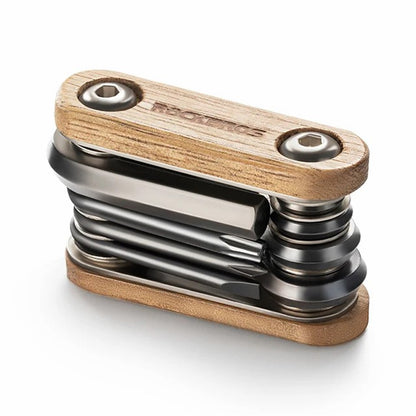 ROCKBROS Bike Multitool Bike Tool Kit 8 in 1 Steel Wood Bicycle Tool Survival Gear