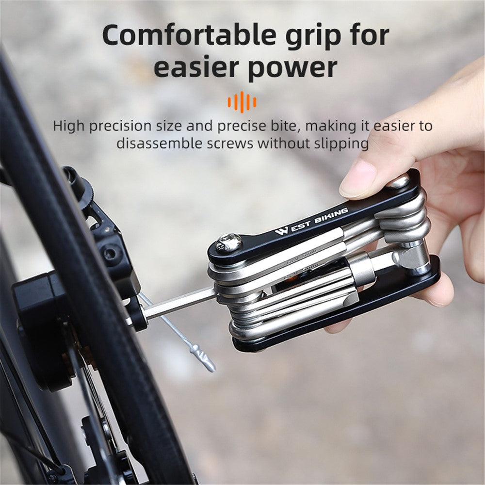 WEST BIKING YP0719349 Multifunction CRV Steel Bicycle Repair Tool CO2 Air Nozzle Screwdriver Wrench Kit