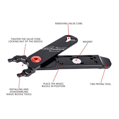 ZTTO MSKQ 4-in-1 Bicycle Chain Link Remover Aluminum Alloy Tire Prying Valve Core Removal Tool