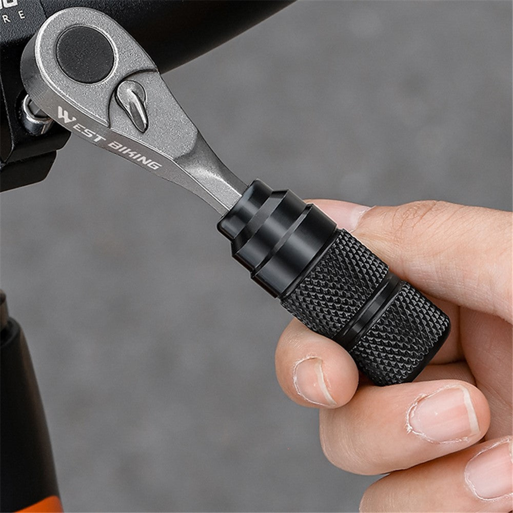 WEST BIKING YP0719355 Aluminum Alloy Ratchet Wrench Screwdriver Bit Repair Tool Kit (Advanced Version)