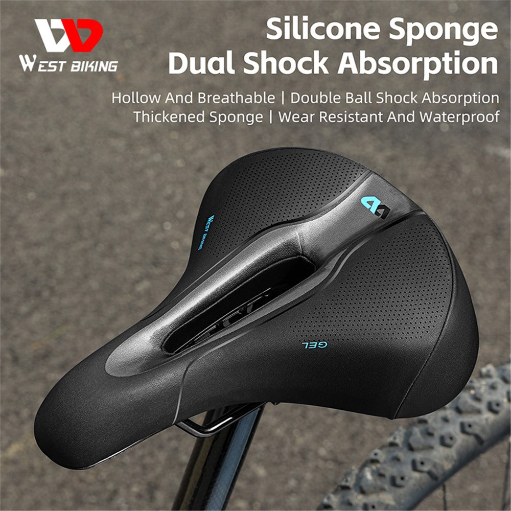 WEST BIKING YP0801210-211 Hollow Bicycle Seat Cushion Shock Absorption Mountain Bike Saddle
