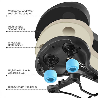 WEST BIKING YP0801208-209 Leather+Sponge Bike Saddle Hollow Breathable Bicycle Seat Cushion