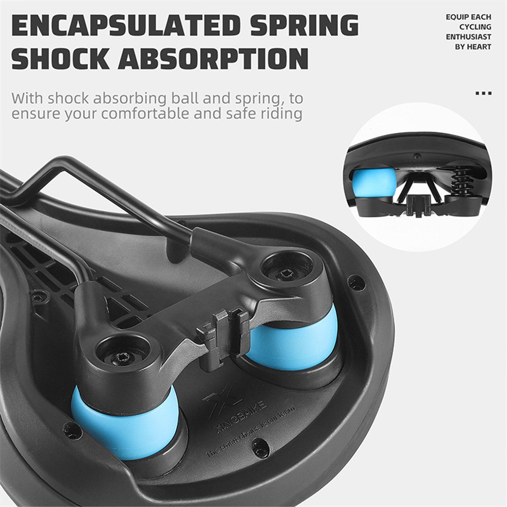 WEST BIKING YP0801208-209 Leather+Sponge Bike Saddle Hollow Breathable Bicycle Seat Cushion