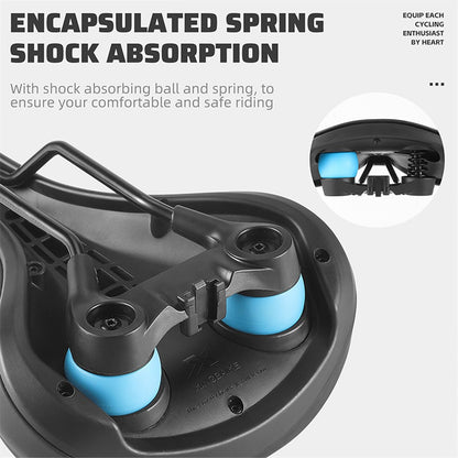WEST BIKING YP0801208-209 Leather+Sponge Bike Saddle Hollow Breathable Bicycle Seat Cushion