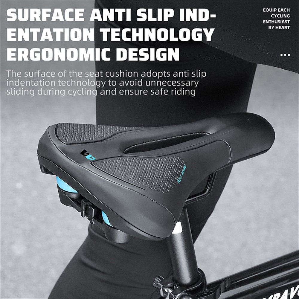 WEST BIKING YP0801208-209 Leather+Sponge Bike Saddle Hollow Breathable Bicycle Seat Cushion