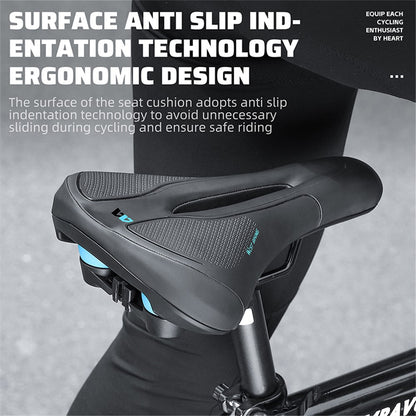 WEST BIKING YP0801208-209 Leather+Sponge Bike Saddle Hollow Breathable Bicycle Seat Cushion