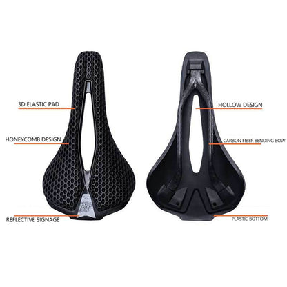 ENLEE 250x140x17mm 3D Printing Bike Saddle Carbon Fiber Breathable Honeycomb Bicycle Seat, Nylon Type