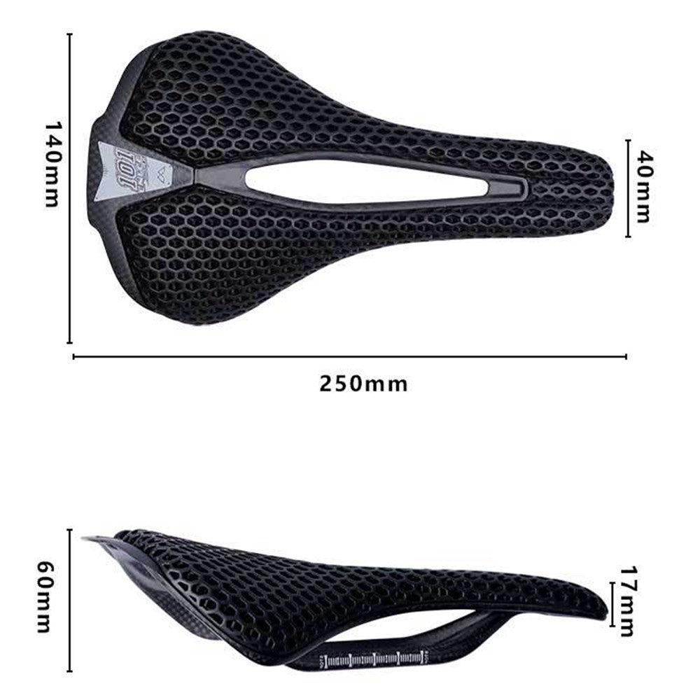 ENLEE 250x140x17mm 3D Printing Bike Saddle Carbon Fiber Breathable Honeycomb Bicycle Seat, Nylon Type