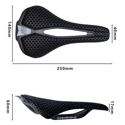 ENLEE 250x140x17mm 3D Printing Bike Saddle Carbon Fiber Breathable Honeycomb Bicycle Seat, Nylon Type