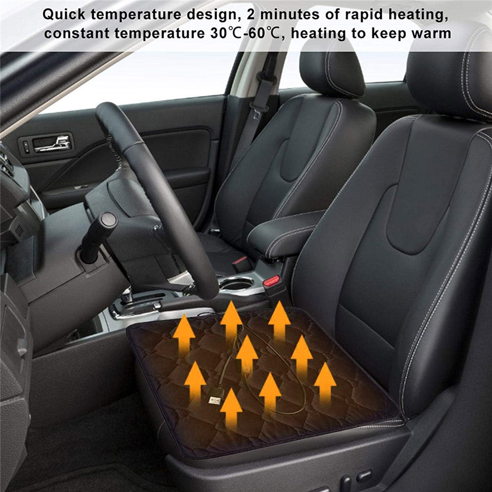 12V Mechanical Switch USB Electric Heating Car Seat Cushion Warm Winter Seat Heater Mat