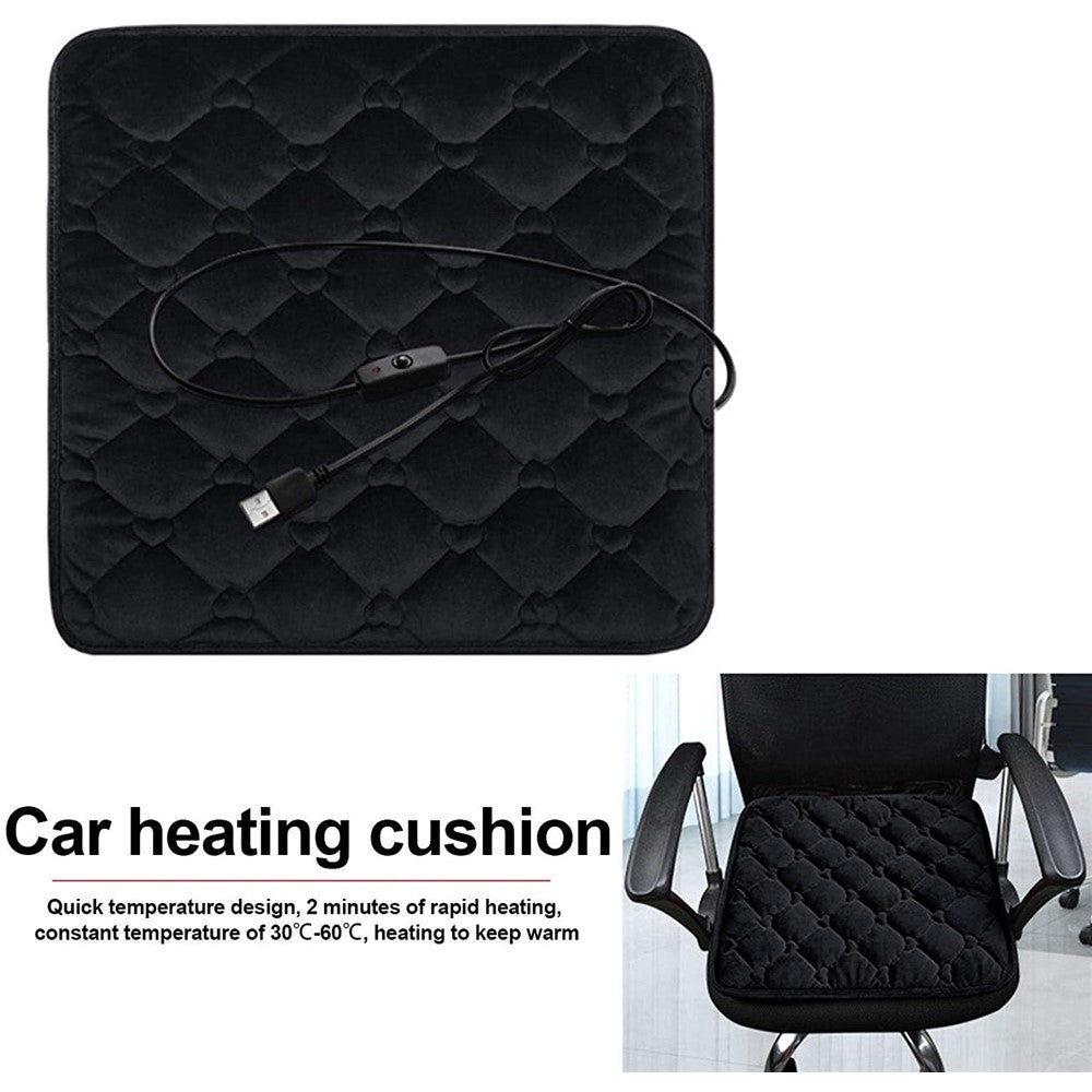 12V Mechanical Switch USB Electric Heating Car Seat Cushion Warm Winter Seat Heater Mat