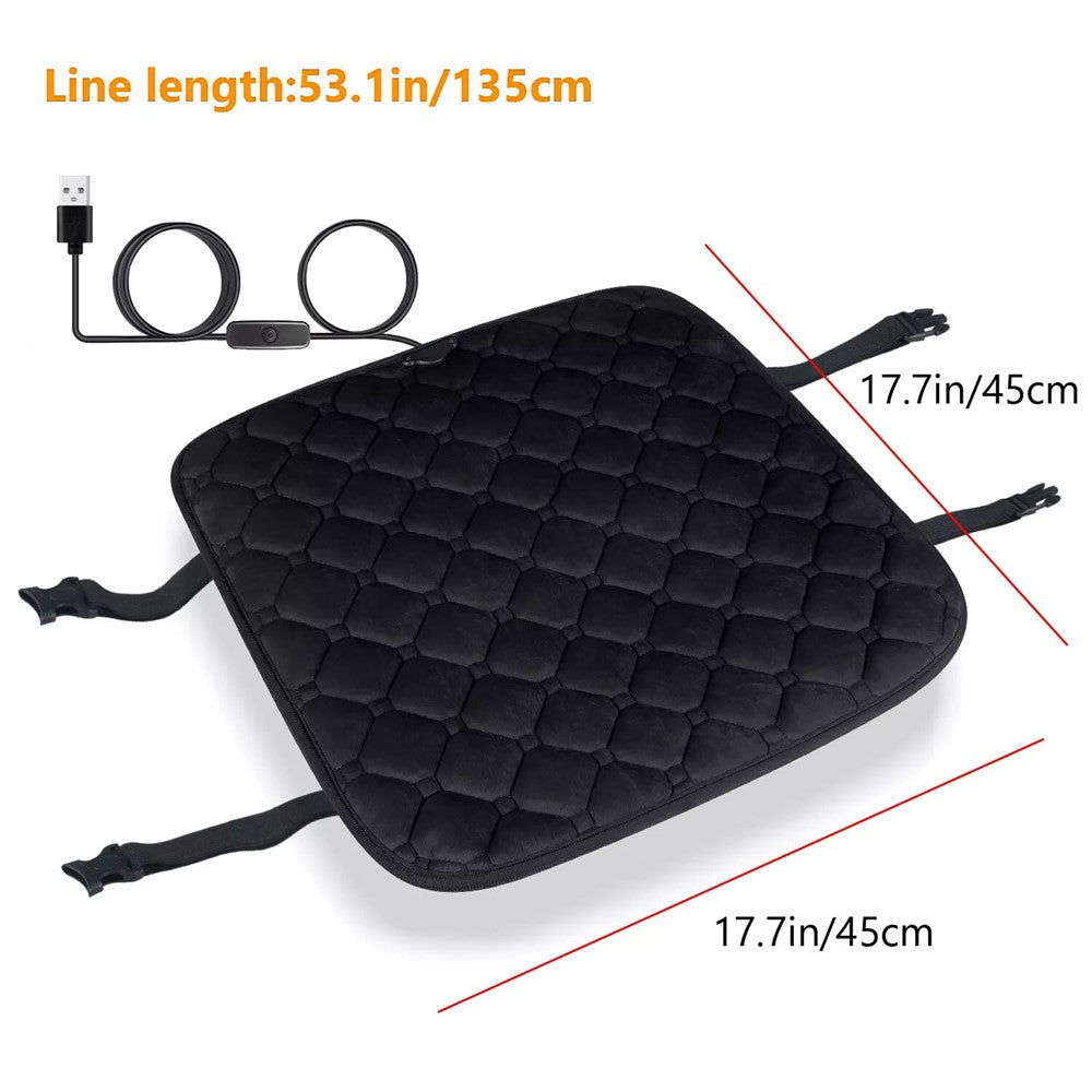 12V Mechanical Switch USB Electric Heating Car Seat Cushion Warm Winter Seat Heater Mat