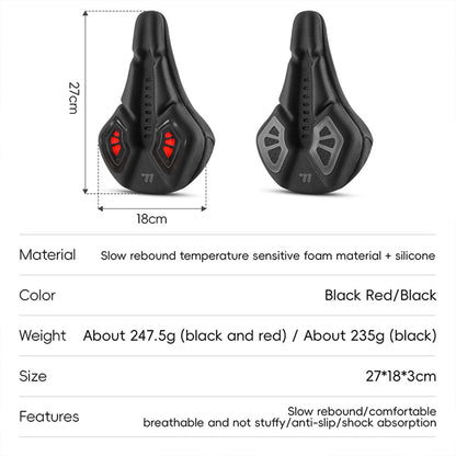 WEST BIKING YP0801222 Bike Saddle Cover Memory Foam + Silicone Breathable Bicycle Seat Cushion