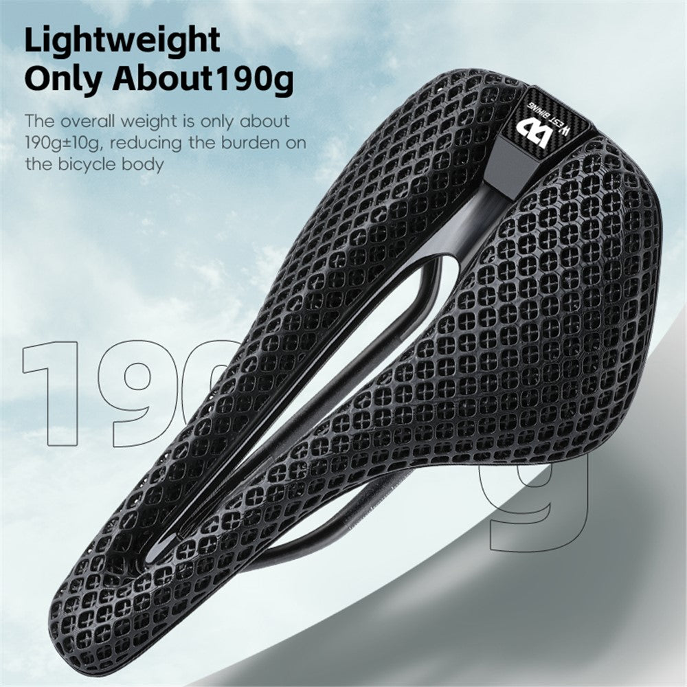 WEST BIKING YP0801226 3D Printing Women Cycling Bike Saddle Carbon Fiber Breathable Bicycle Seat