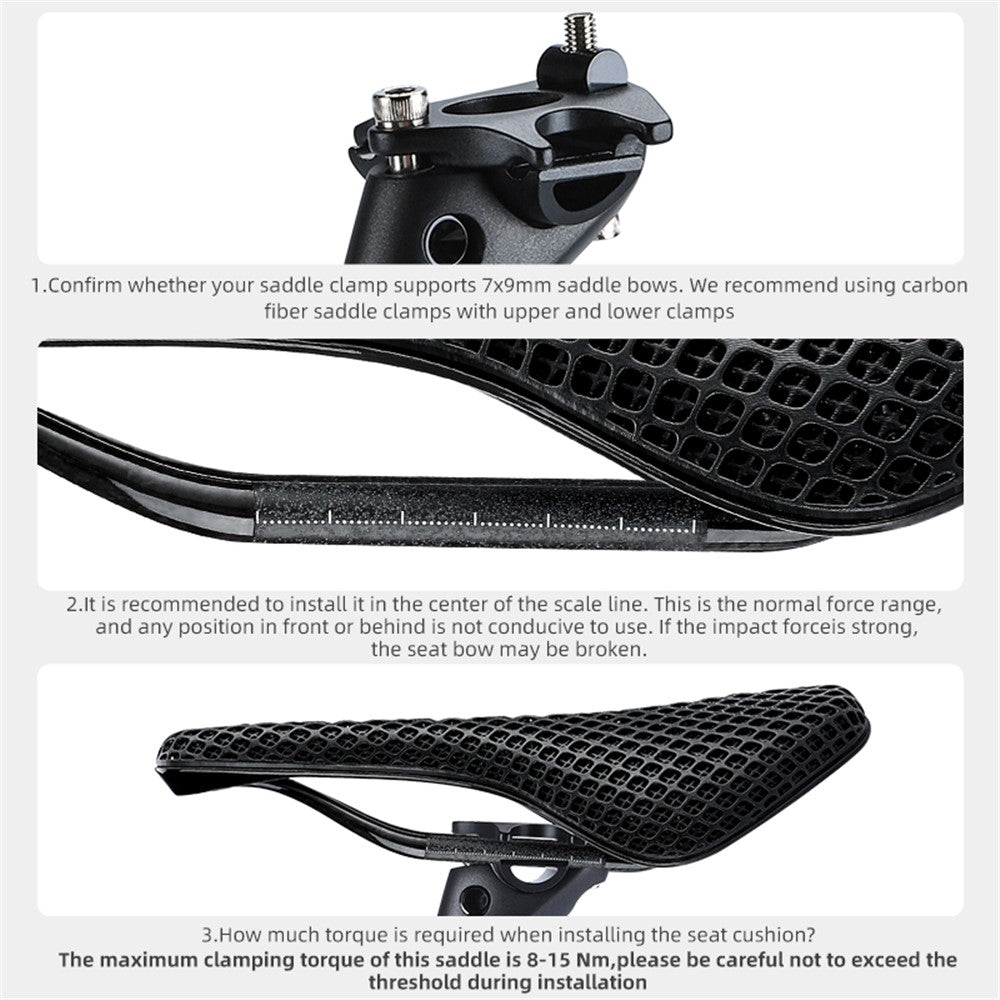 WEST BIKING YP0801226 3D Printing Women Cycling Bike Saddle Carbon Fiber Breathable Bicycle Seat