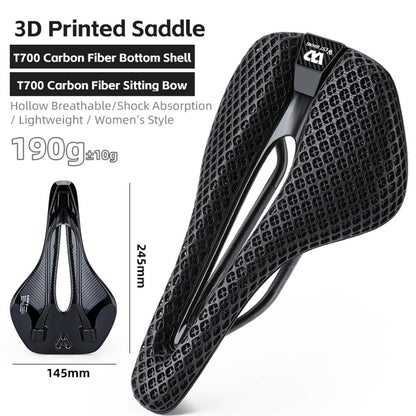 WEST BIKING YP0801226 3D Printing Women Cycling Bike Saddle Carbon Fiber Breathable Bicycle Seat