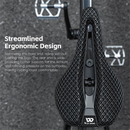 WEST BIKING YP0801226 3D Printing Women Cycling Bike Saddle Carbon Fiber Breathable Bicycle Seat