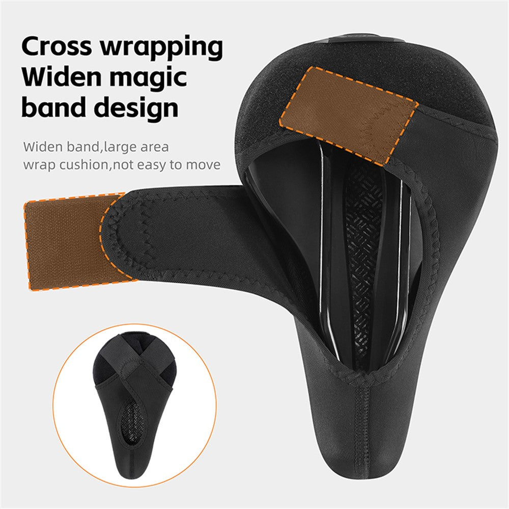 WEST BIKING YP0801225 3D Air Cushion Silicone Bicycle Saddle Cover Shock-Absorption Bicycle Seat Cover