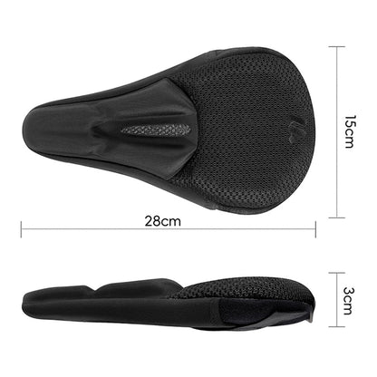 WEST BIKING YP0801225 3D Air Cushion Silicone Bicycle Saddle Cover Shock-Absorption Bicycle Seat Cover
