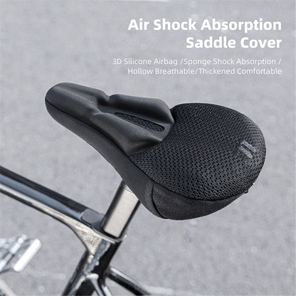 WEST BIKING YP0801225 3D Air Cushion Silicone Bicycle Saddle Cover Shock-Absorption Bicycle Seat Cover