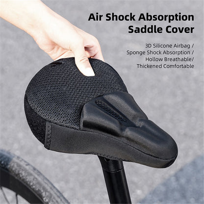 WEST BIKING YP0801225 3D Air Cushion Silicone Bicycle Saddle Cover Shock-Absorption Bicycle Seat Cover