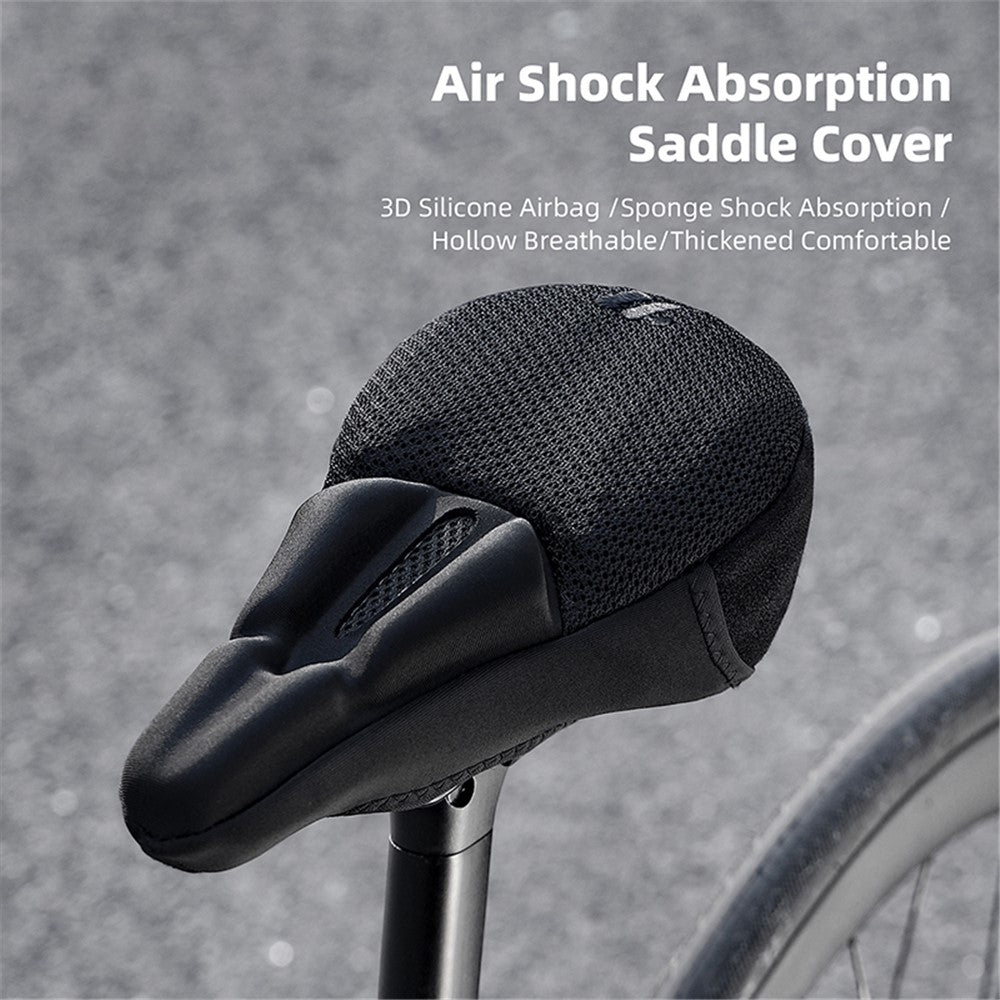 WEST BIKING YP0801225 3D Air Cushion Silicone Bicycle Saddle Cover Shock-Absorption Bicycle Seat Cover