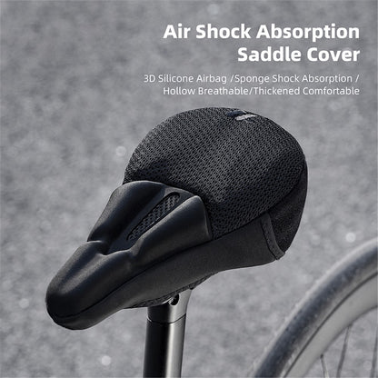 WEST BIKING YP0801225 3D Air Cushion Silicone Bicycle Saddle Cover Shock-Absorption Bicycle Seat Cover