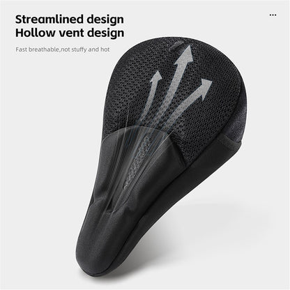 WEST BIKING YP0801225 3D Air Cushion Silicone Bicycle Saddle Cover Shock-Absorption Bicycle Seat Cover