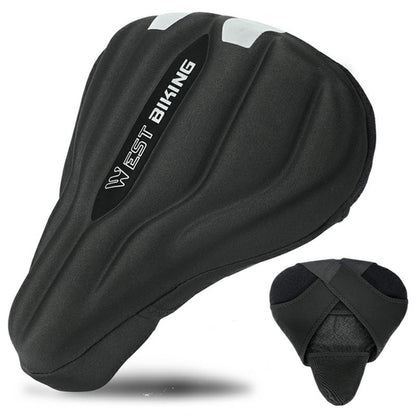 WEST BIKING YP0801232 Bike Saddle Cover Widen Thicken Shock Absorption Bicycle Seat Cushion, 25.5x26.5cm