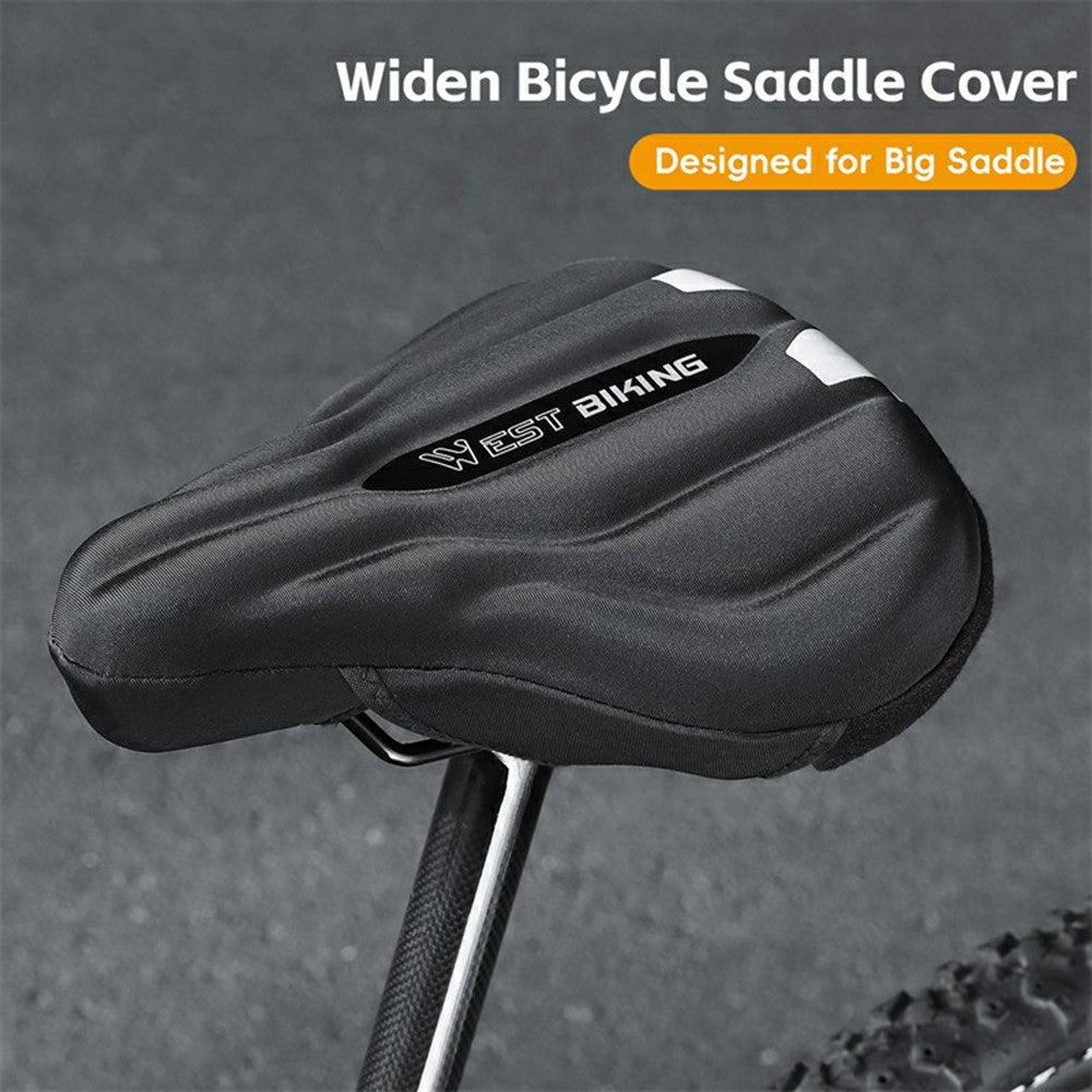 WEST BIKING YP0801232 Bike Saddle Cover Widen Thicken Shock Absorption Bicycle Seat Cushion, 25.5x26.5cm