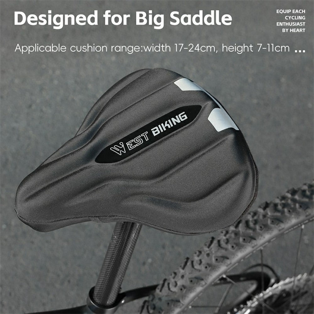 WEST BIKING YP0801232 Bike Saddle Cover Widen Thicken Shock Absorption Bicycle Seat Cushion, 25.5x26.5cm