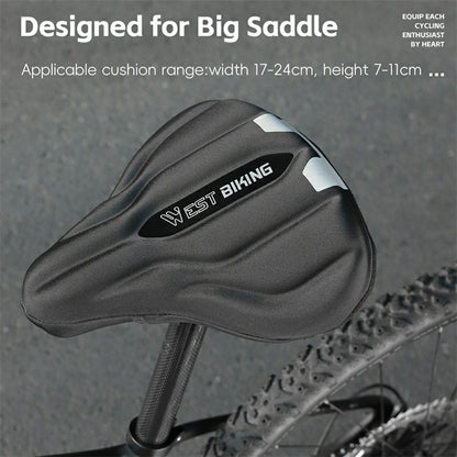 WEST BIKING YP0801232 Bike Saddle Cover Widen Thicken Shock Absorption Bicycle Seat Cushion, 25.5x26.5cm