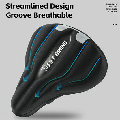 WEST BIKING YP0801232 Bike Saddle Cover Widen Thicken Shock Absorption Bicycle Seat Cushion, 25.5x26.5cm