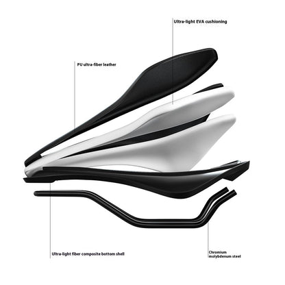 ENLEE RS Sport Saddle EVA+PU Microfiber Leather Cycling Bike Hollow Breathable Seat